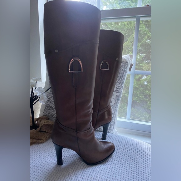 Ralph Lauren Dark Brown Leather Boots - Picture 1 of 9